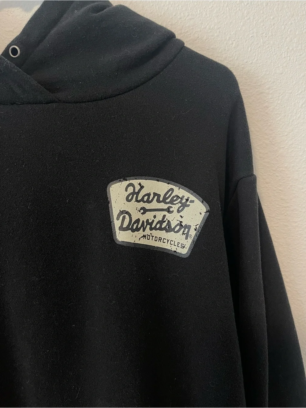 Harley-Davidson Black Pullover Hoodie with Patch Logo